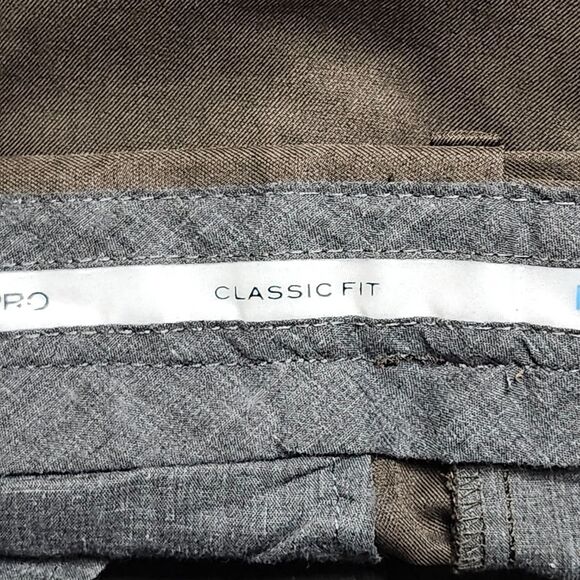 Haggar Golf Pants Mens 34x32 Cool 18 Brown Classic Fit Tan Chino‎ Dress Straight - Picture 9 of 10